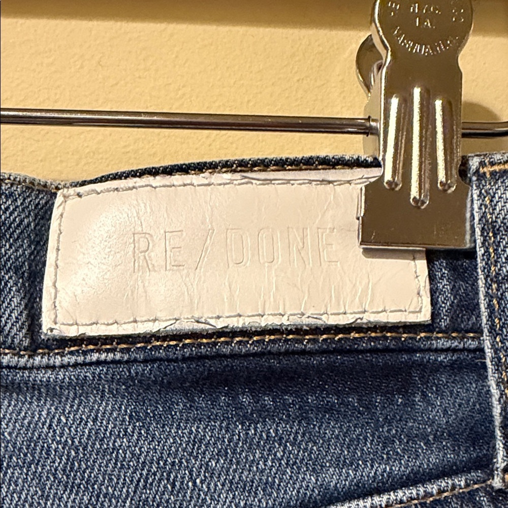 Women’s Re/Done 90s High Rise Ankle Crop in Vintage Indigo Destroy - Picture 7 of 8